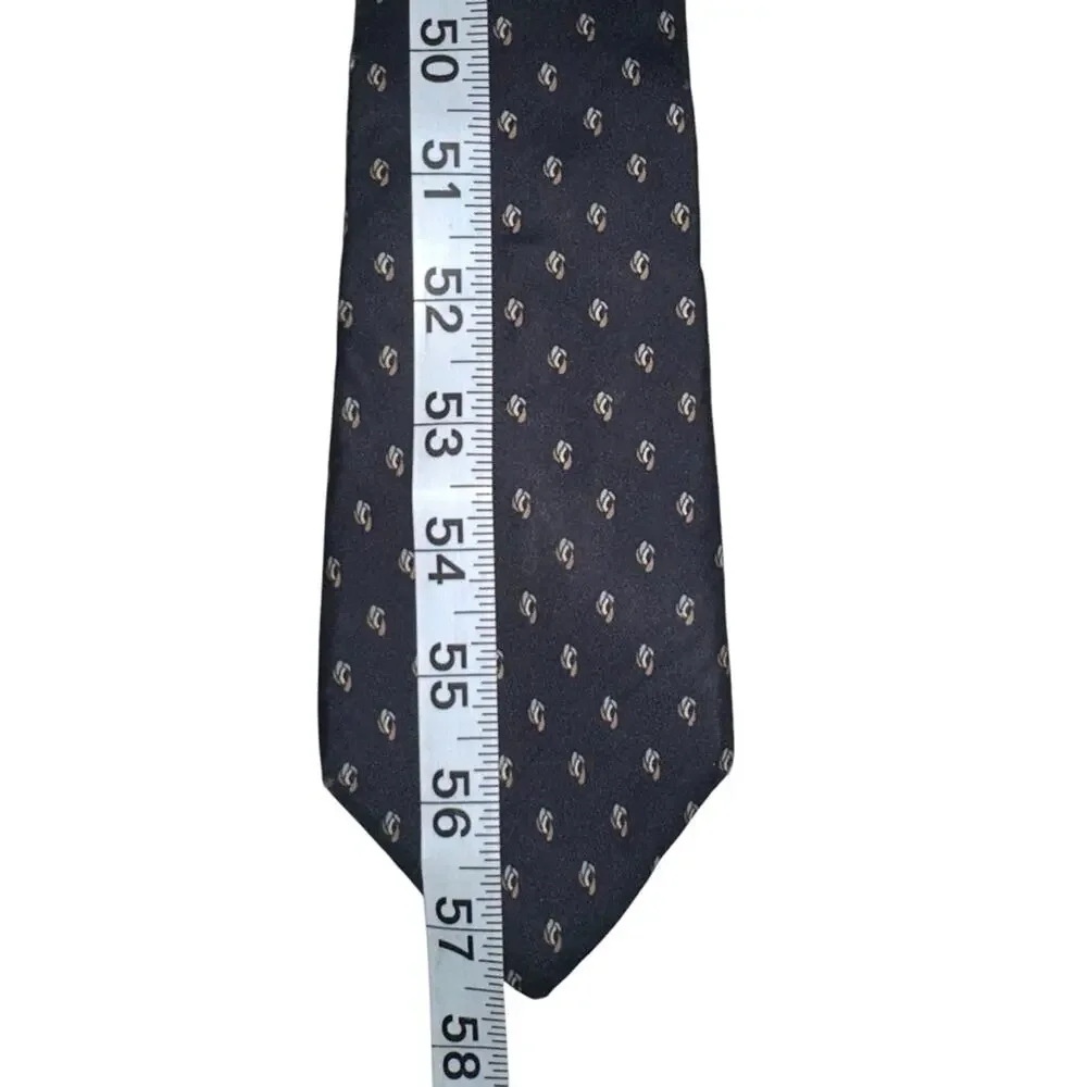 Christian Dior Silk Printed Navy Tie OS